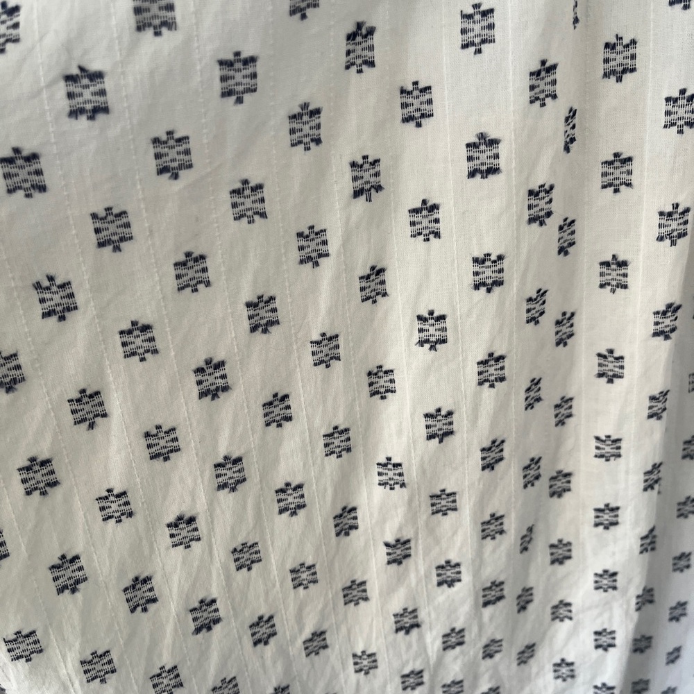 Anthropologie White Maxi Dress with Blue Motif - Picture 4 of 5